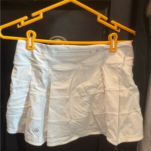 White Lululemon Pace Rival Athletic Skirt